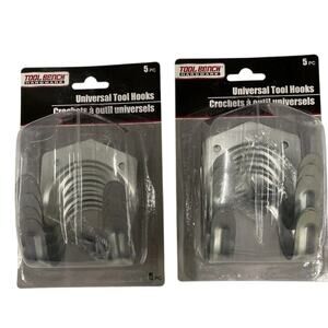 Tool Bench Hardware 5 Pack Universal Metal Tool Hook Hanger W/ Screws Lot X 2